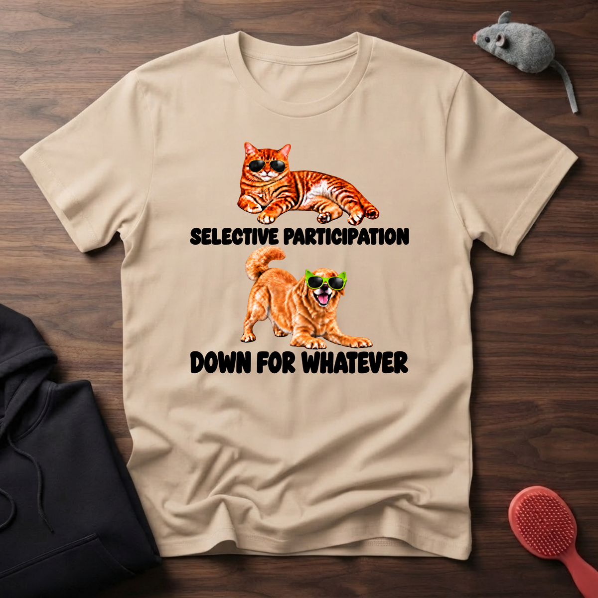Selective Cat Excited Dog T‑Shirt