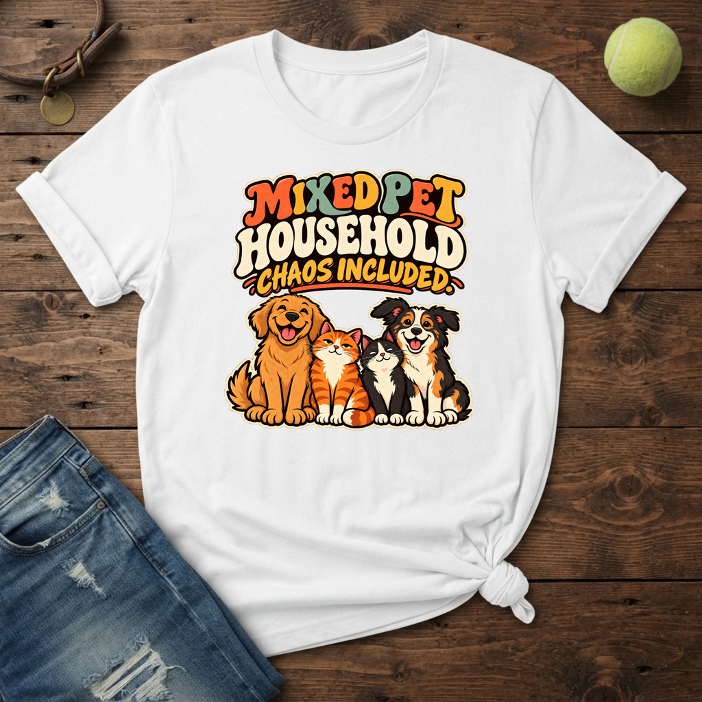 Mixed Pet Household w/Pets T-Shirt