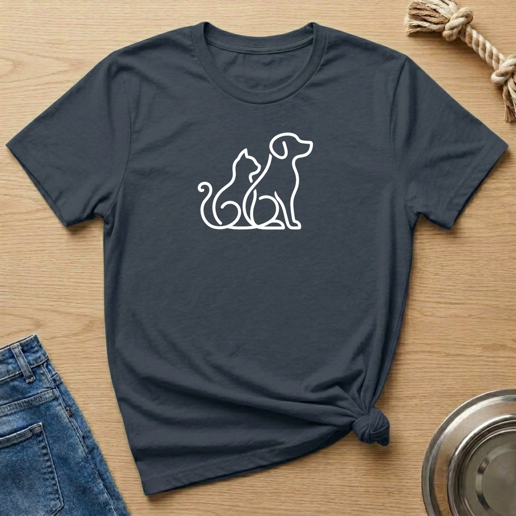 Dog & Cat Silhouette T-Shirt