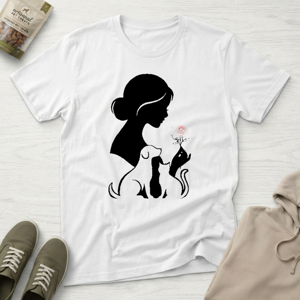 Silhouette Cat & Dog Lover T-Shirt