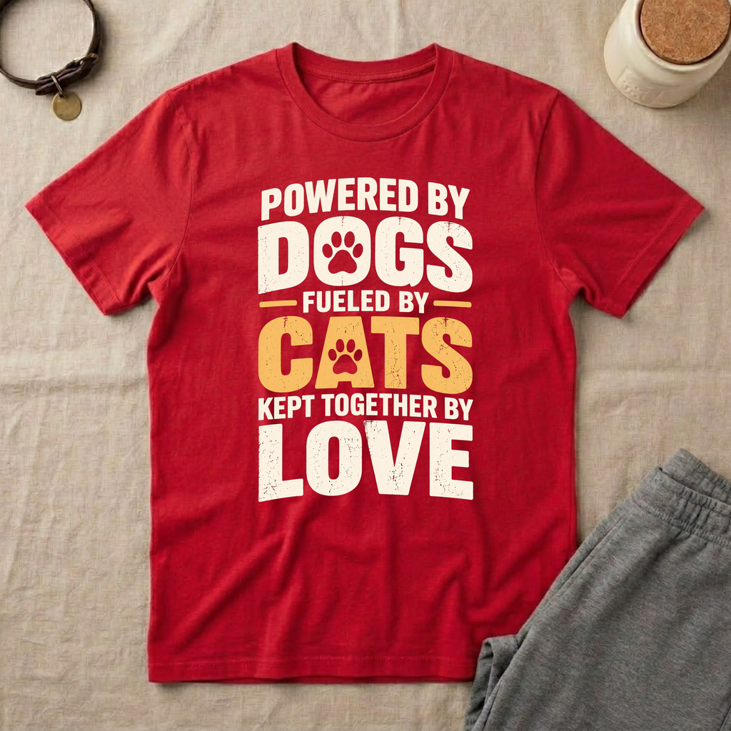Powered by Dogs, Fueled by Cats T-Shirt
