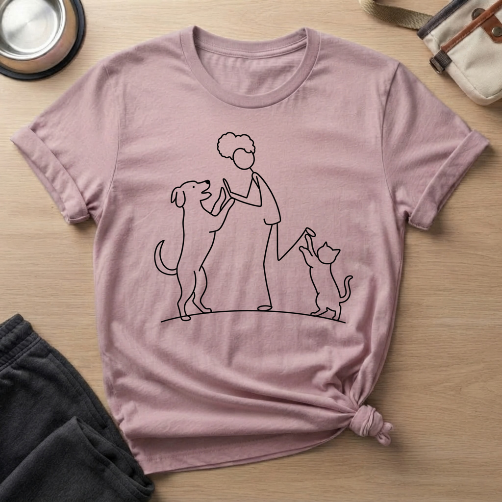 Dancing Dog and Cat Mom T-Shirt