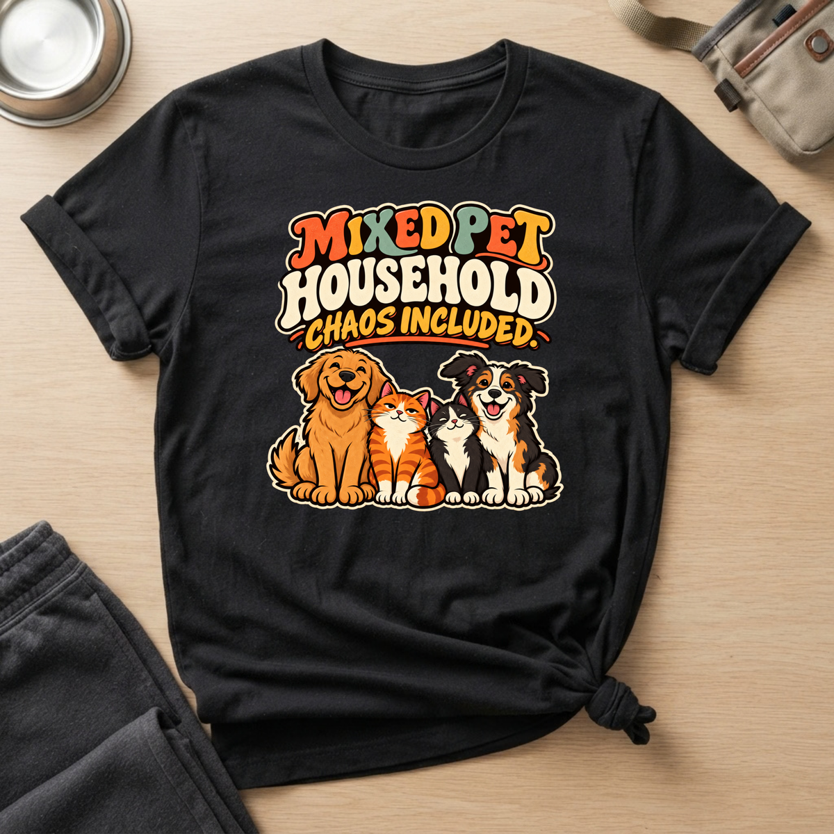 Mixed Pet Household w/Pets T-Shirt