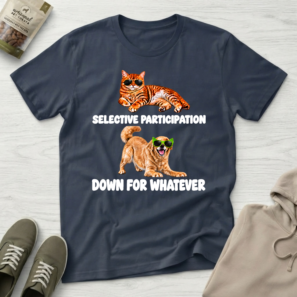 Selective Cat Excited Dog T‑Shirt