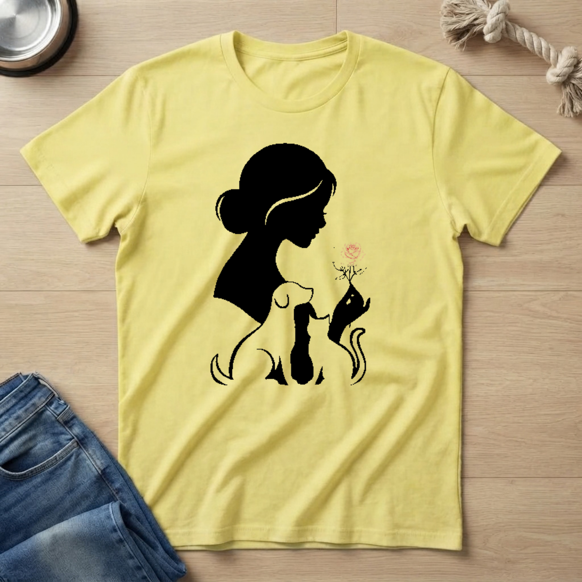 Silhouette Cat & Dog Lover T-Shirt