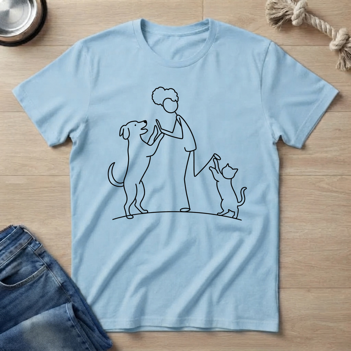 Dancing Dog and Cat Mom T-Shirt