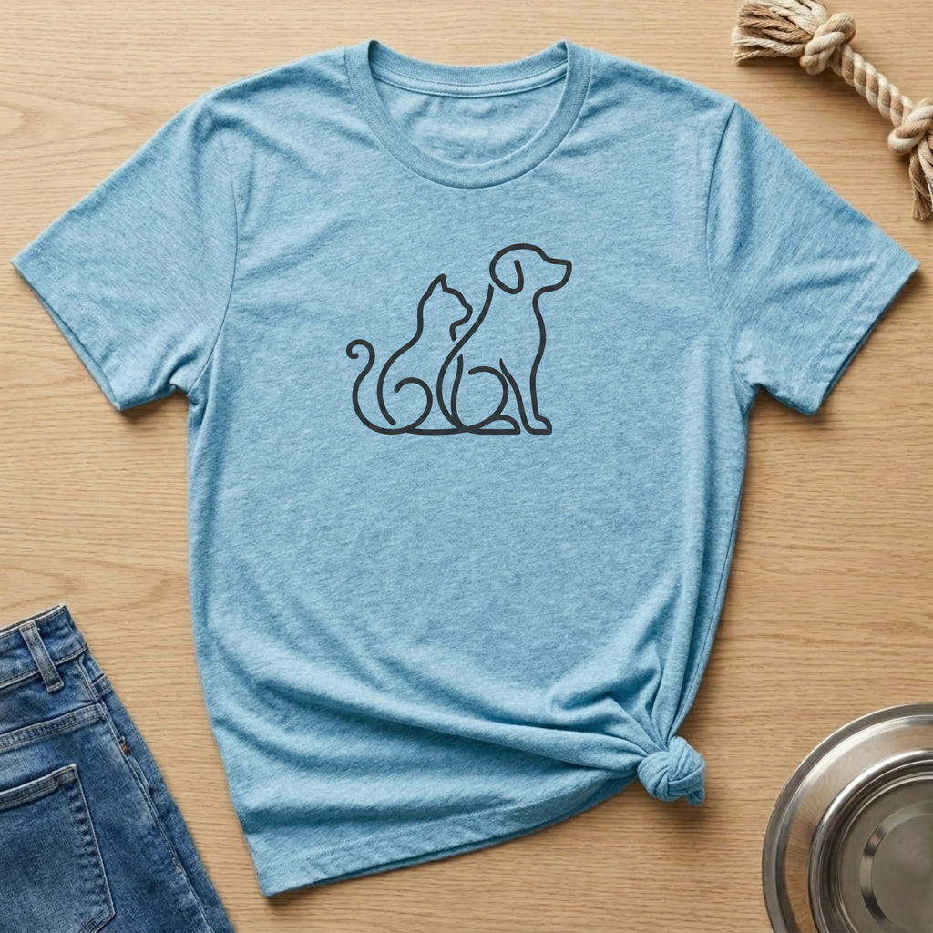 Dog & Cat Silhouette T-Shirt