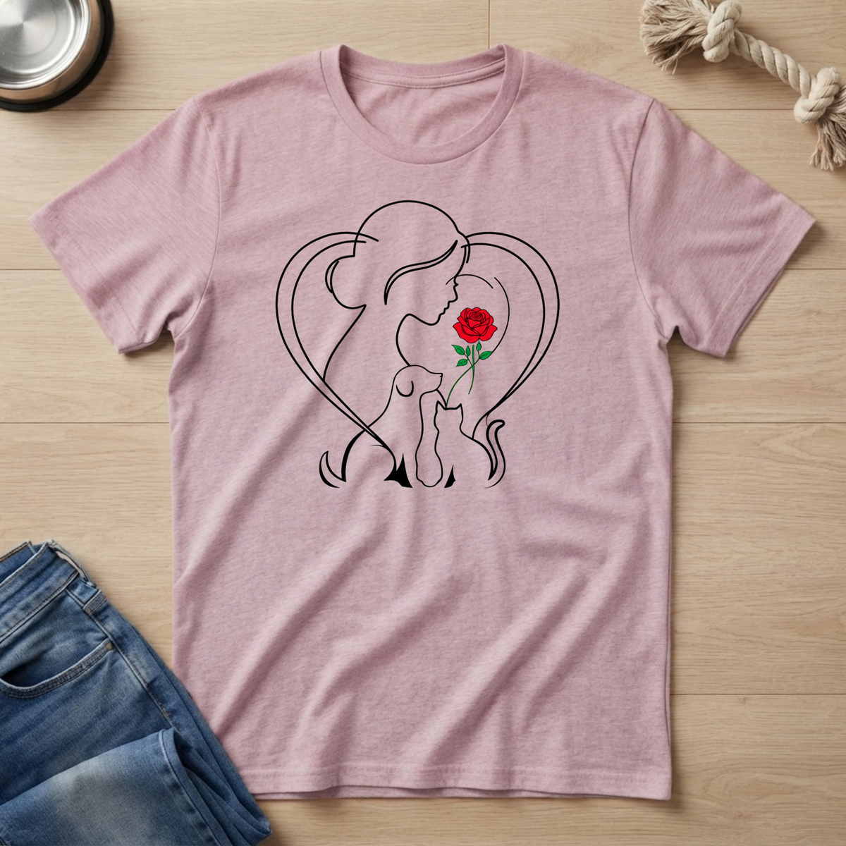 Pet Mom With Rose T-Shirt