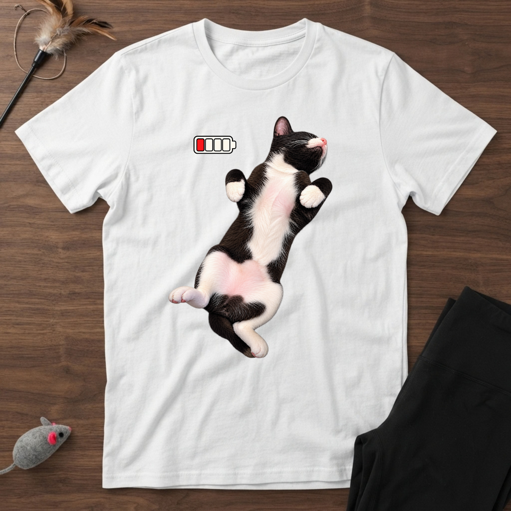 Low Battery Cat T-Shirt