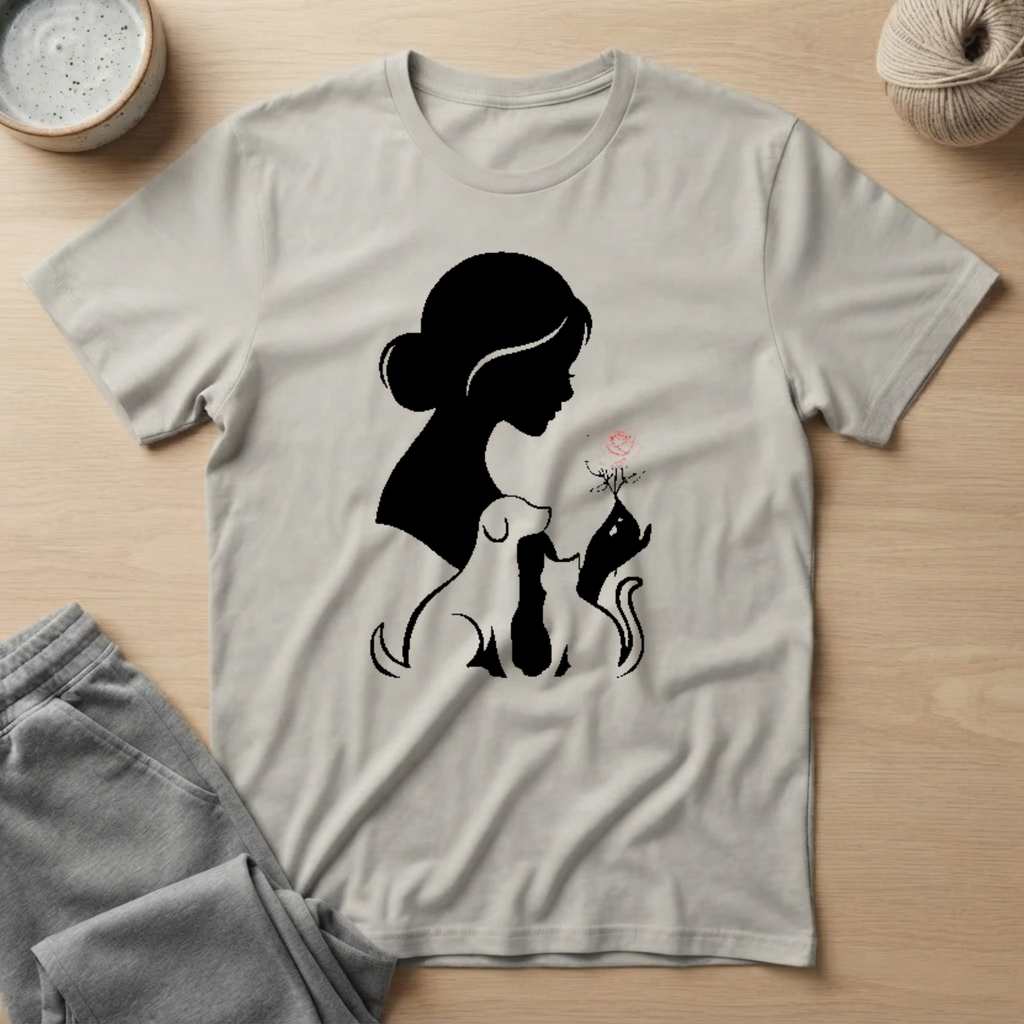 Silhouette Cat & Dog Lover T-Shirt