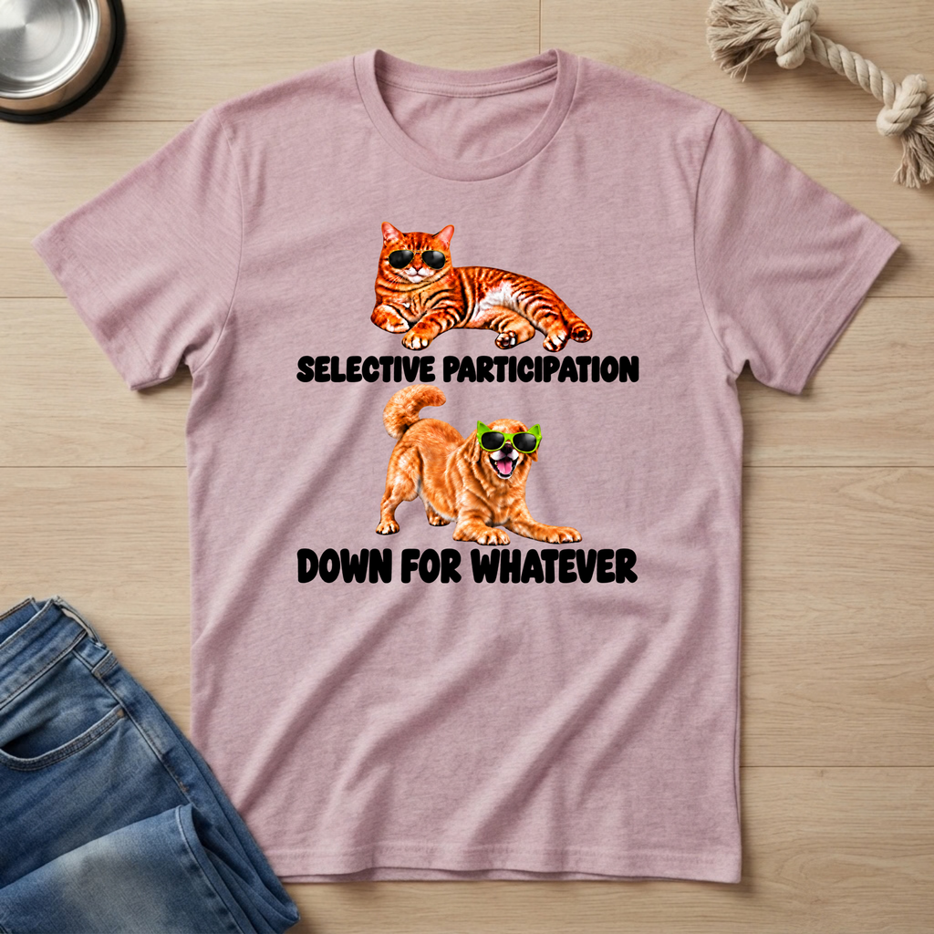 Selective Cat Excited Dog T‑Shirt