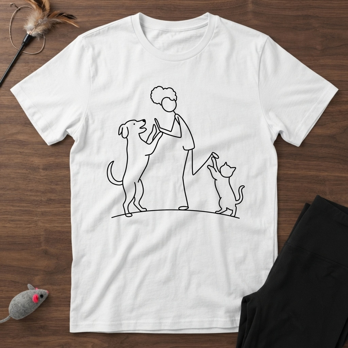 Dancing Dog and Cat Mom T-Shirt