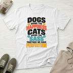 Happy Dog Sassy Cat T-Shirt
