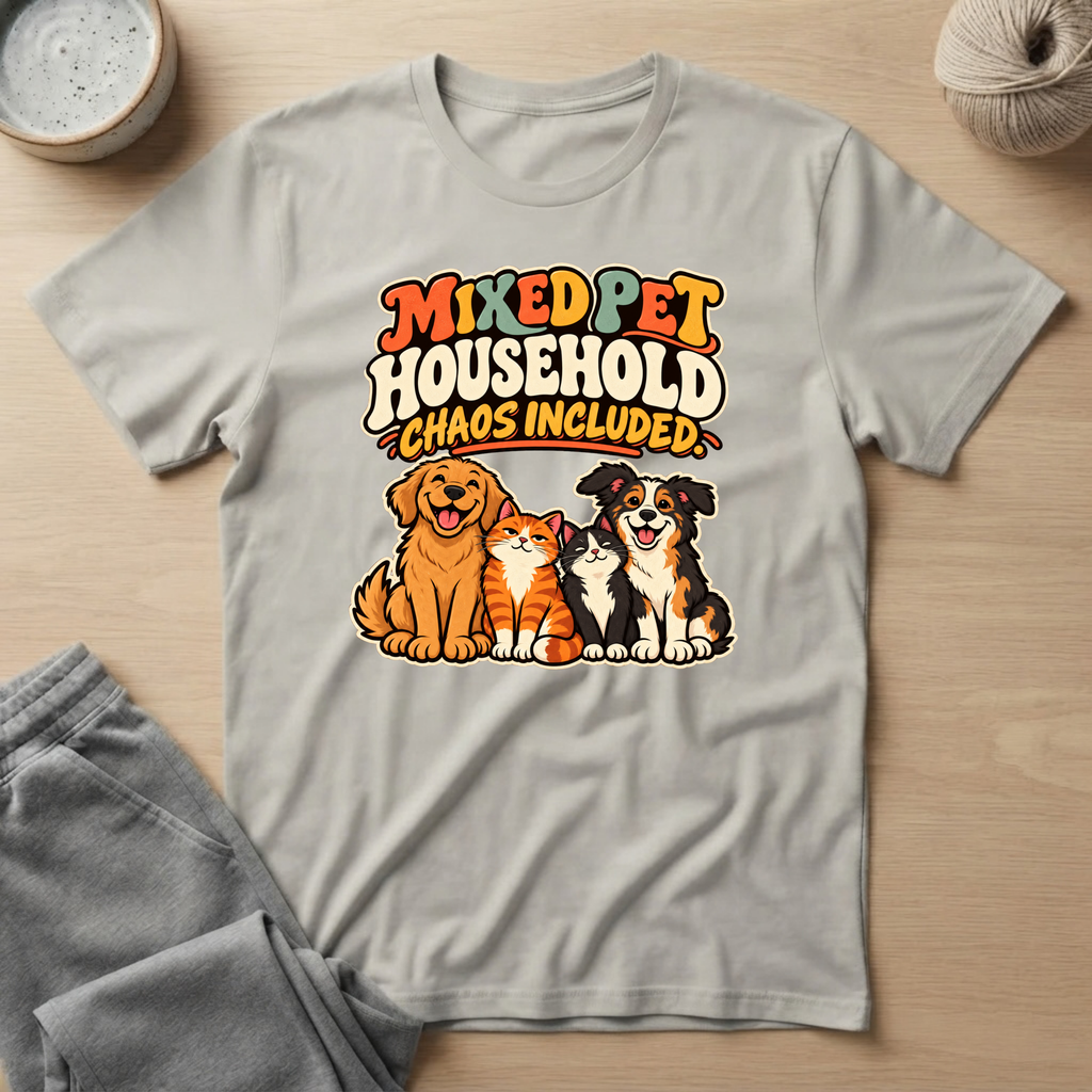 Mixed Pet Household w/Pets T-Shirt