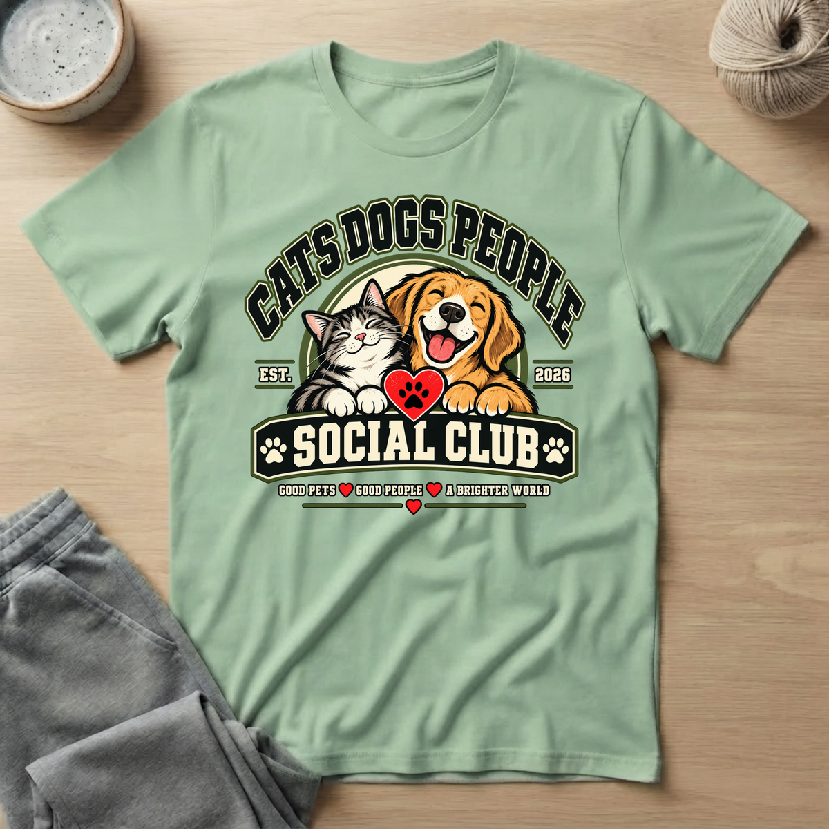 Cats & Dogs People Graphic T‑Shirt
