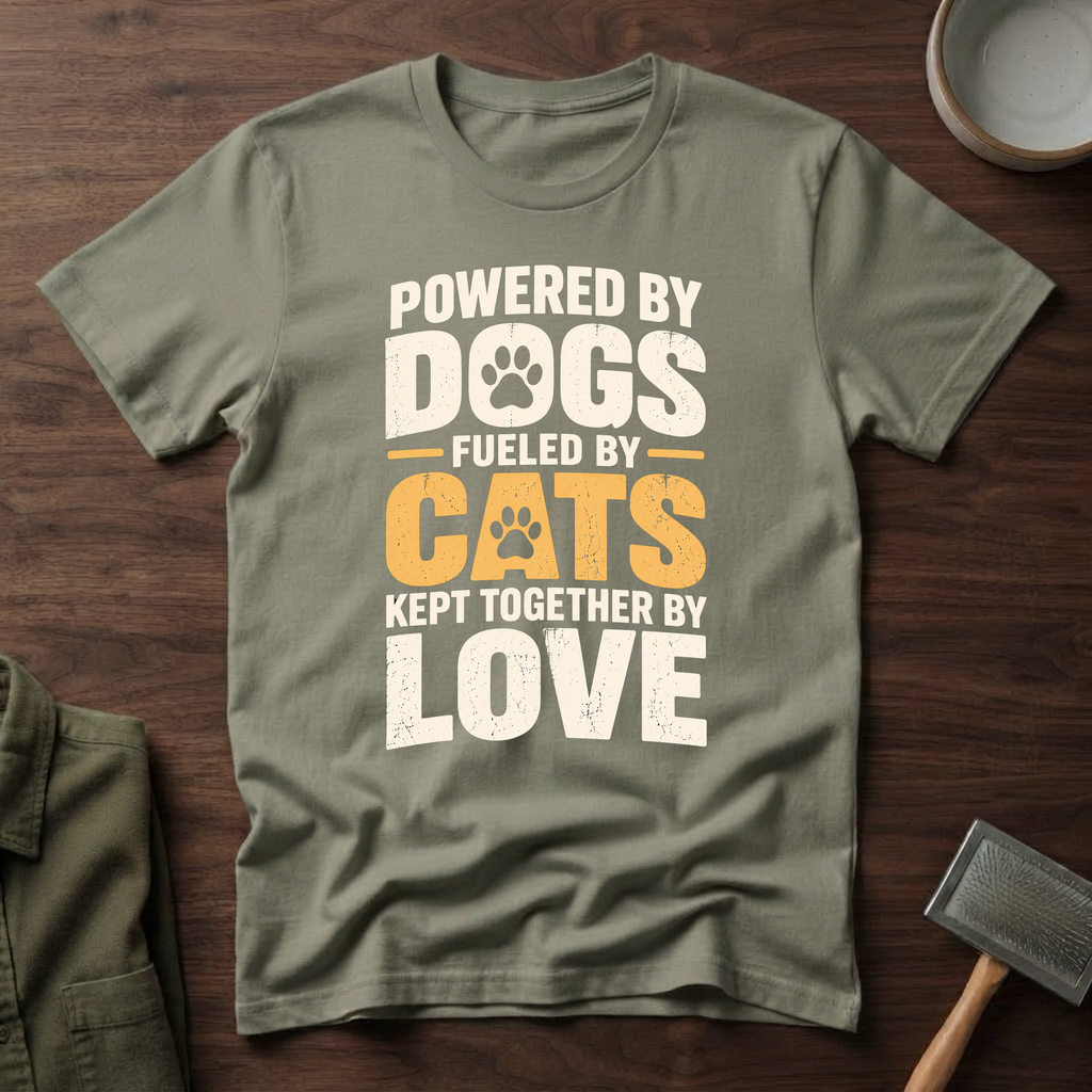 Powered by Dogs, Fueled by Cats T-Shirt