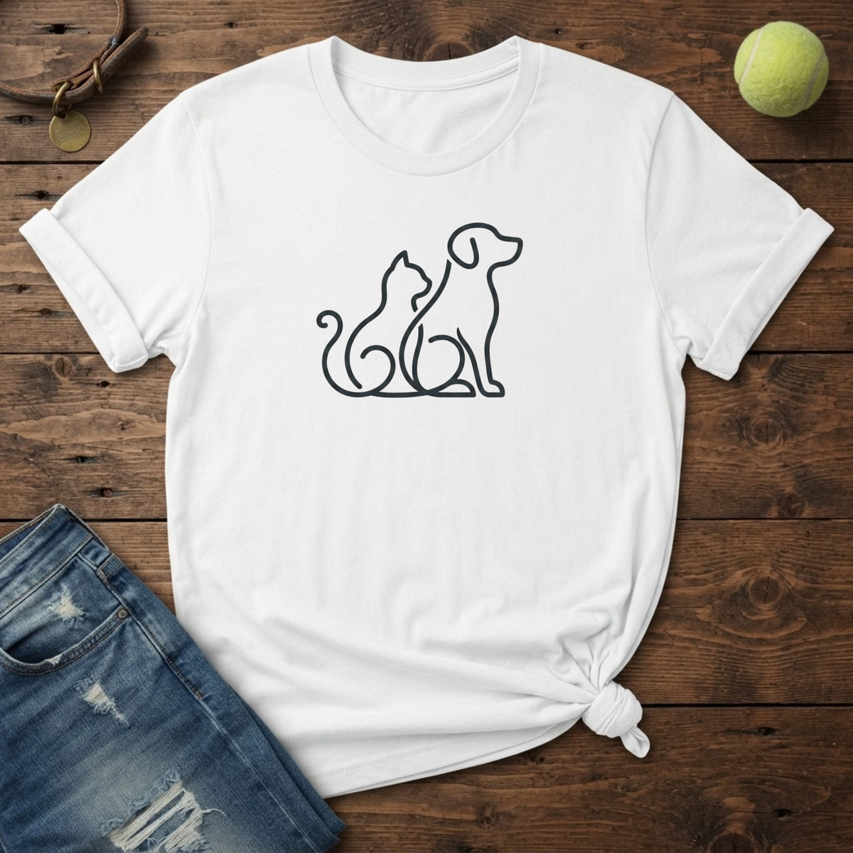 Dog & Cat Silhouette T-Shirt