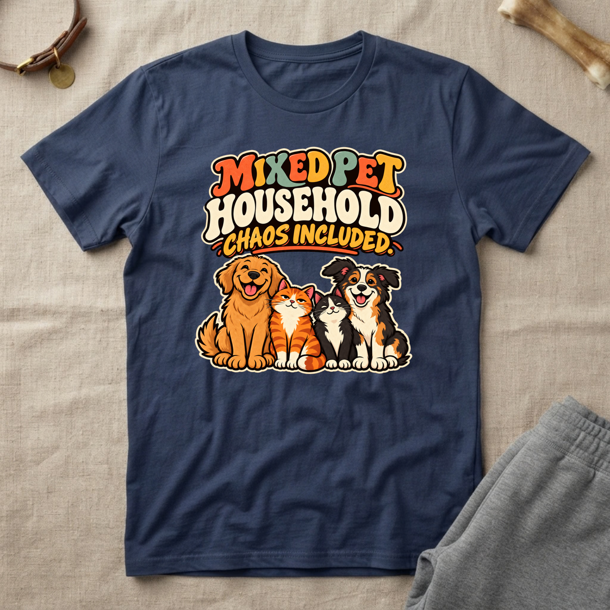 Mixed Pet Household w/Pets T-Shirt