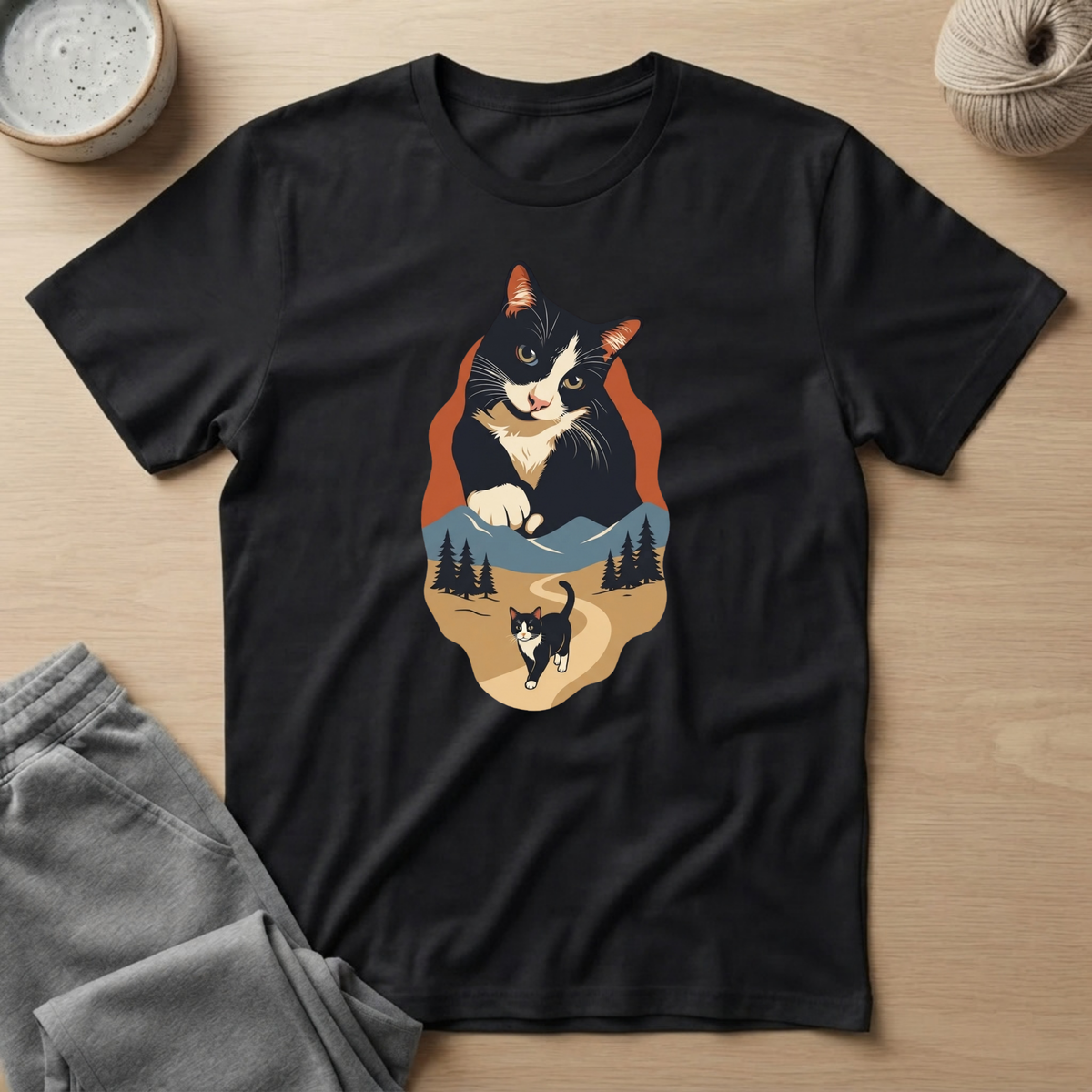 Cat Outdoor Custom T-Shirt