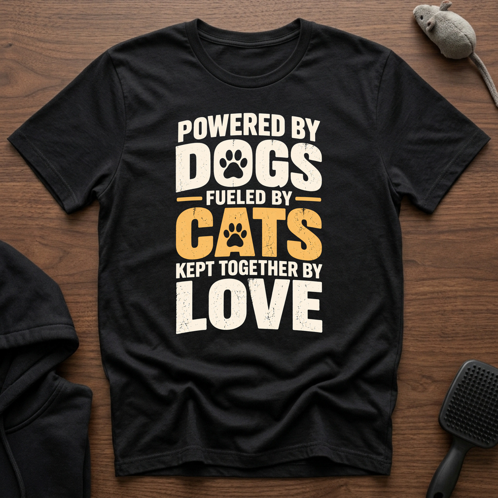 Powered by Dogs, Fueled by Cats T-Shirt