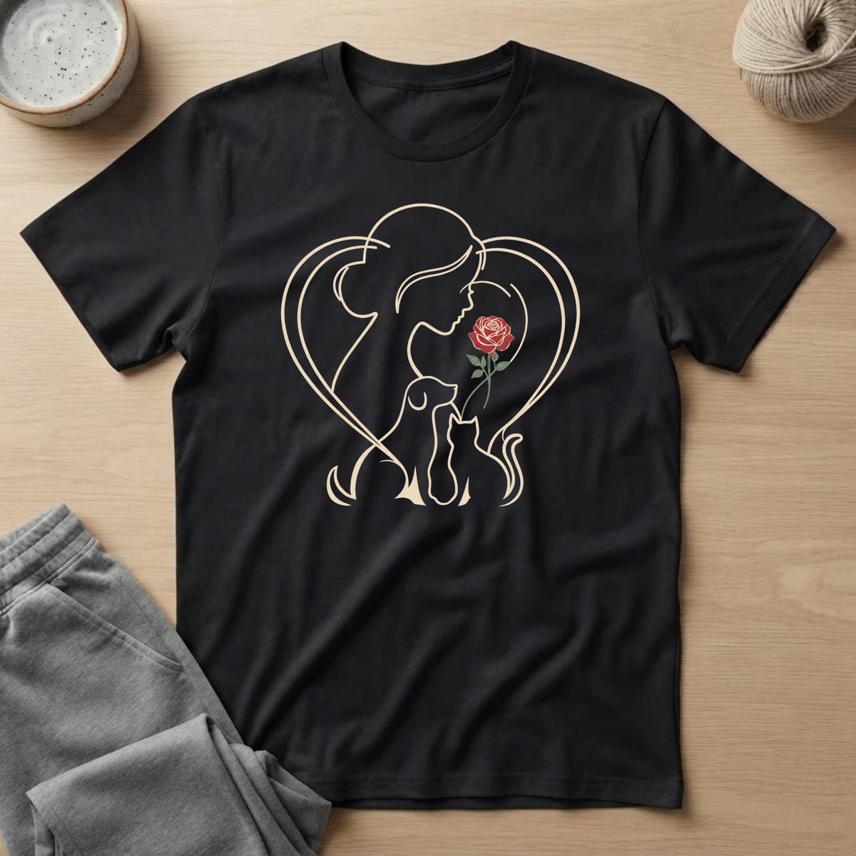 Pet Mom With Rose T-Shirt