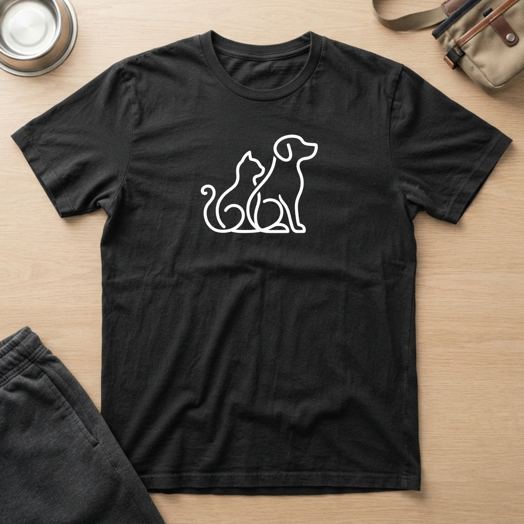 Dog & Cat Silhouette T-Shirt