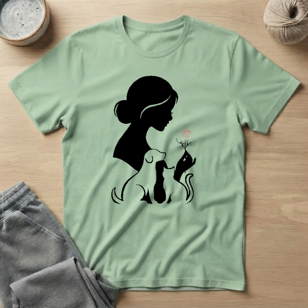 Silhouette Cat & Dog Lover T-Shirt