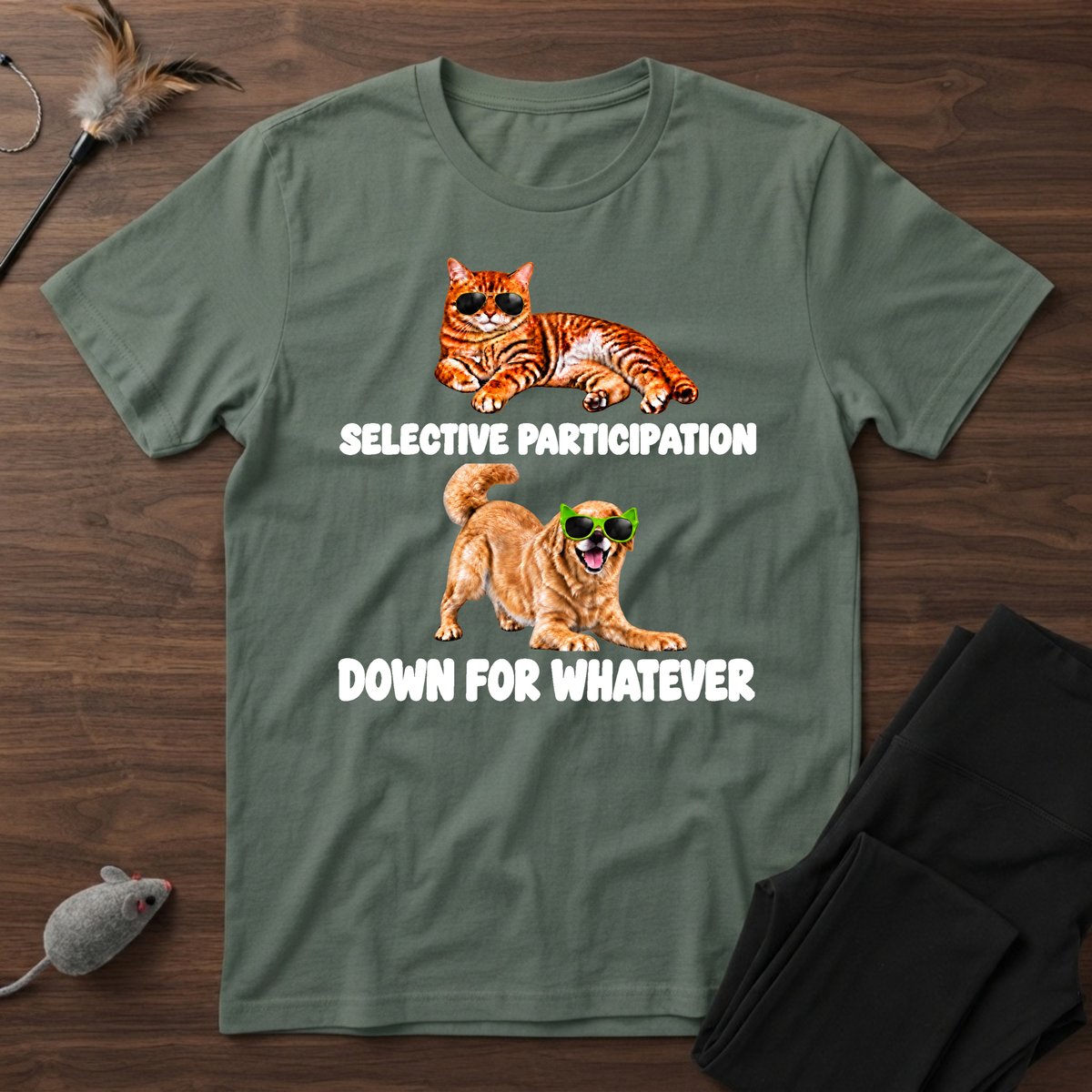 Selective Cat Excited Dog T‑Shirt
