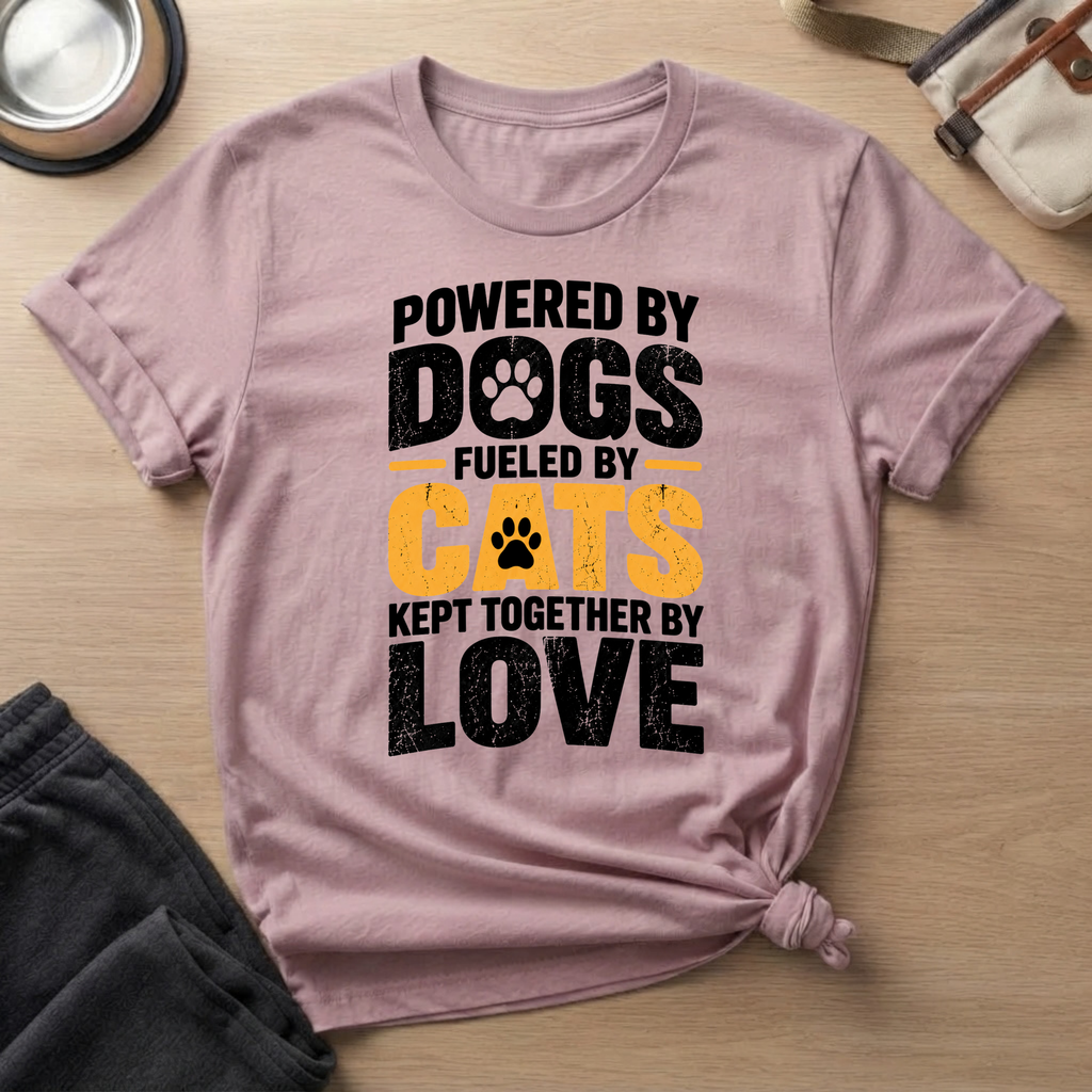 Powered by Dogs, Fueled by Cats T-Shirt