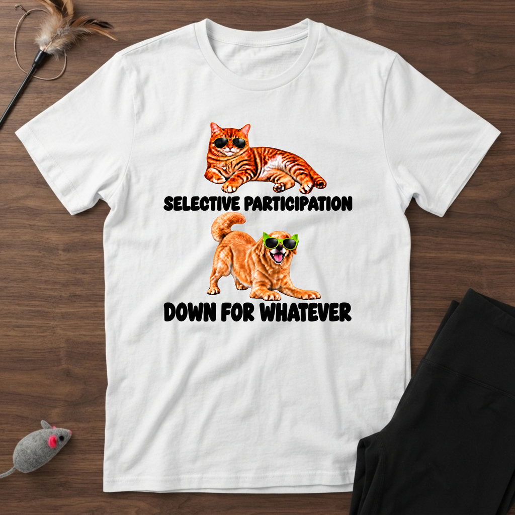 Selective Cat Excited Dog T‑Shirt