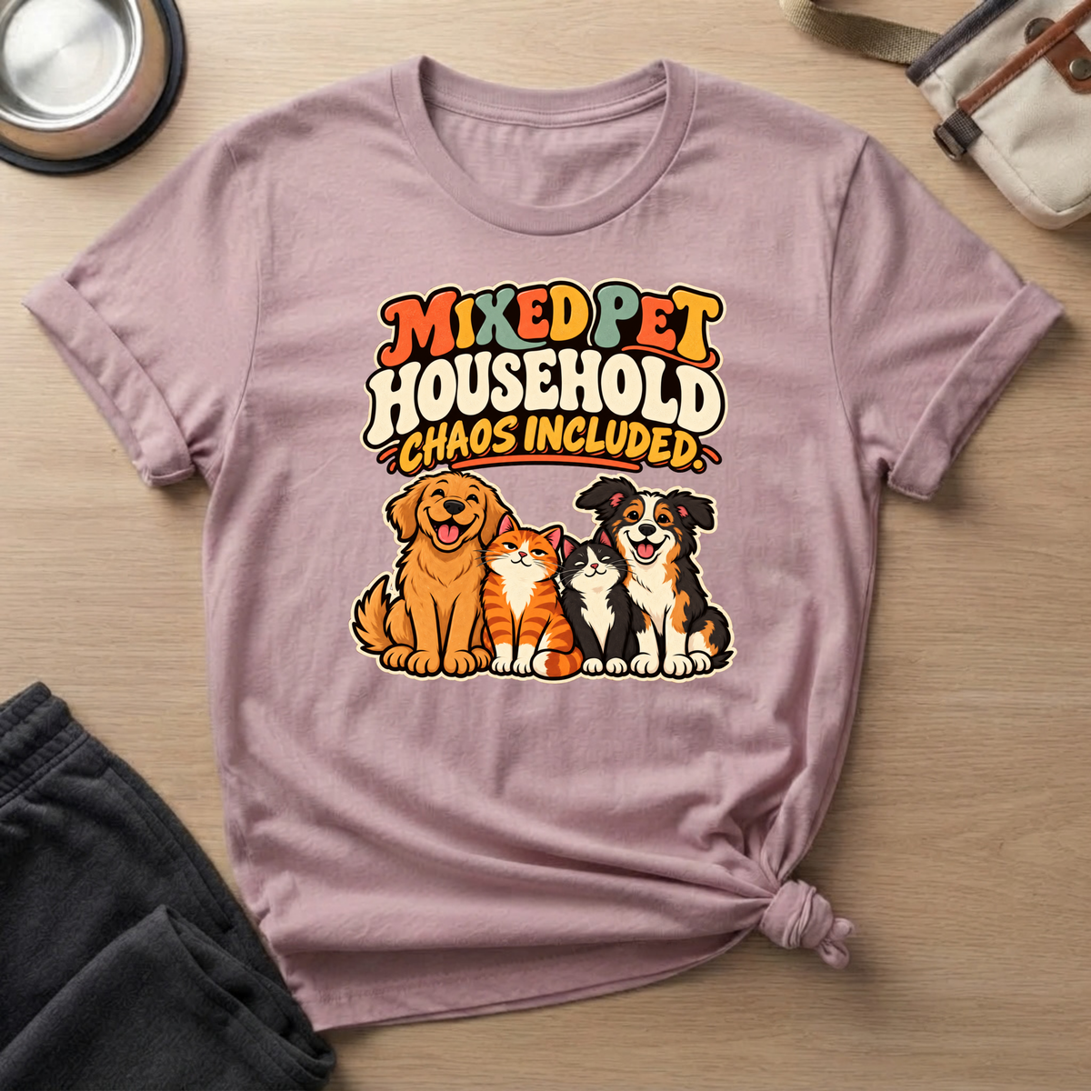 Mixed Pet Household w/Pets T-Shirt