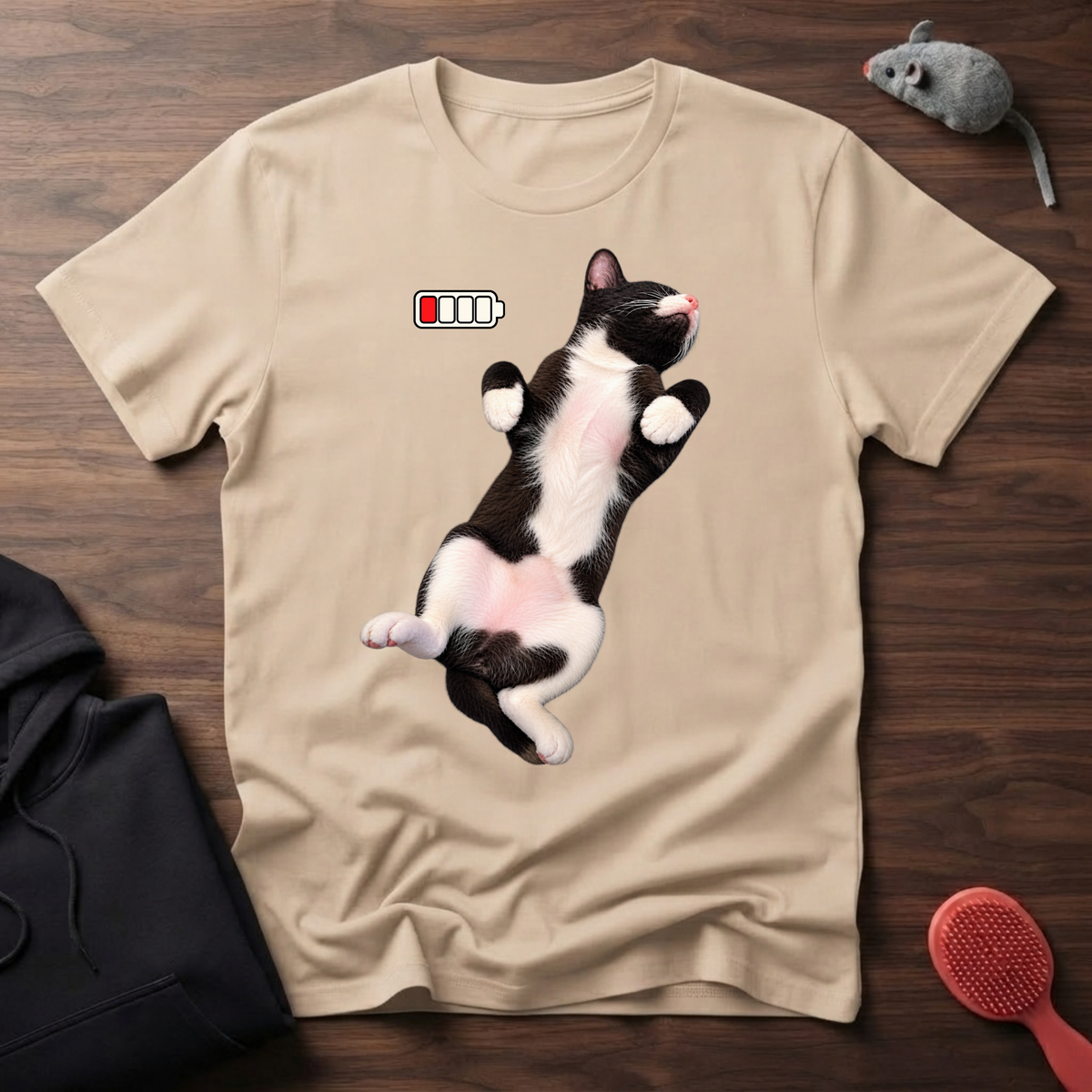 Low Battery Cat T-Shirt