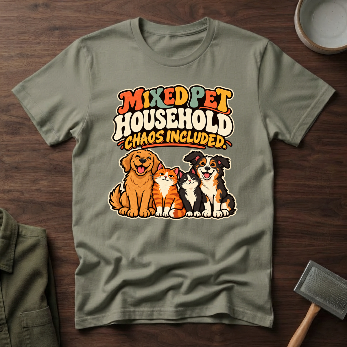 Mixed Pet Household w/Pets T-Shirt
